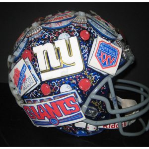 Giants Custom Football Helmets hand painted by Charles Fazzino.